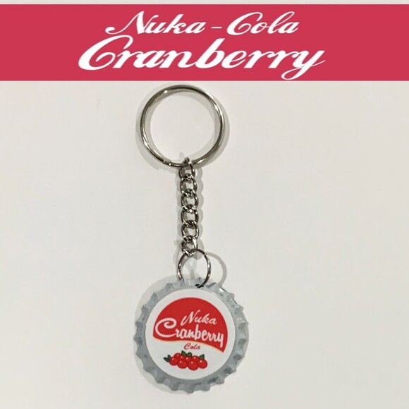 Fallout 4 Nuka Cola Cranberry Cap Keychain - 3.5inch Gaming Keychain - Picture 1 of 7
